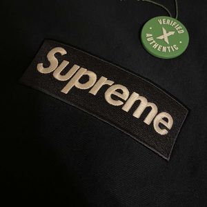 Supreme Box Logo Crewneck FW18 Black/Black XL